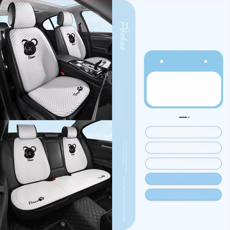 Κάλυμμα καθίσματος αυτοκινήτου για όλες τις εποχές, επίπεδος και απλός σχεδιασμός, επιφάνεια πολυεστέρα, γέμισμα δροσερό μετάξι.