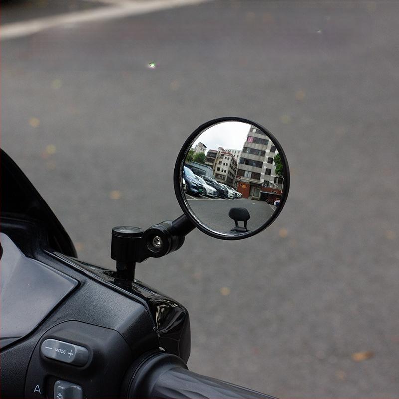 Мотоциклектно конвексно малко кръгло огледало, универсално съвместимо, за мотоцикли и електрически превозни средства, материал: коприна с флорален мотив
