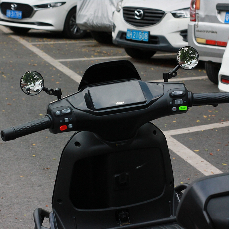 Мотоциклектно конвексно малко кръгло огледало, универсално съвместимо, за мотоцикли и електрически превозни средства, материал: коприна с флорален мотив