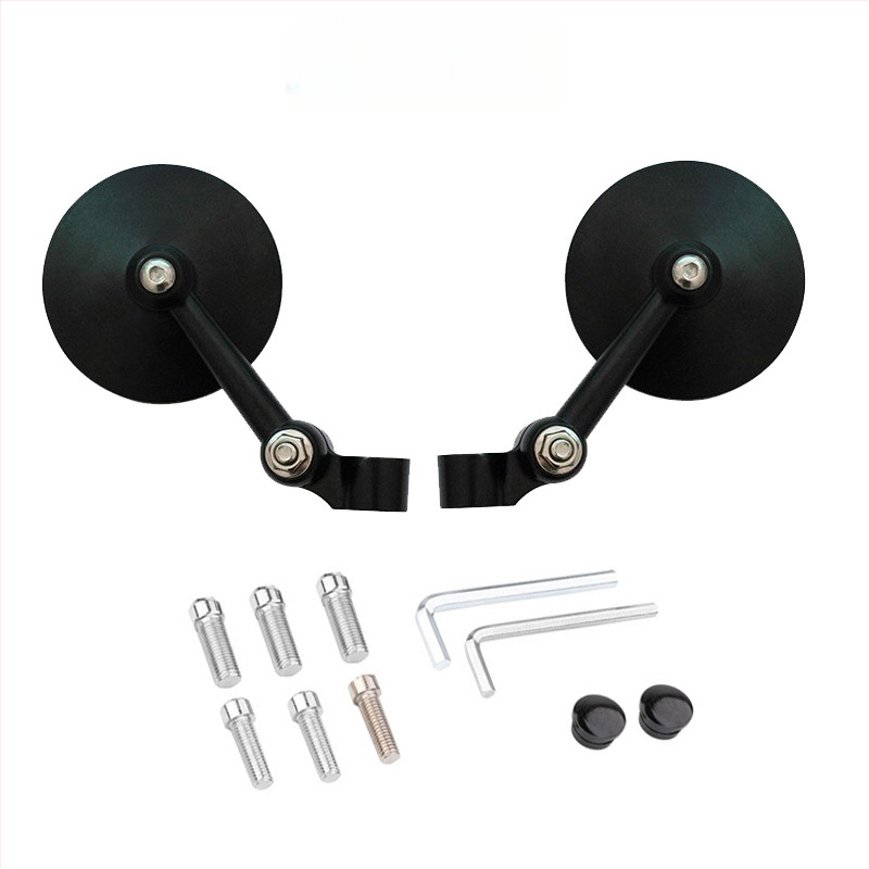 Мотоциклектно конвексно малко кръгло огледало, универсално съвместимо, за мотоцикли и електрически превозни средства, материал: коприна с флорален мотив