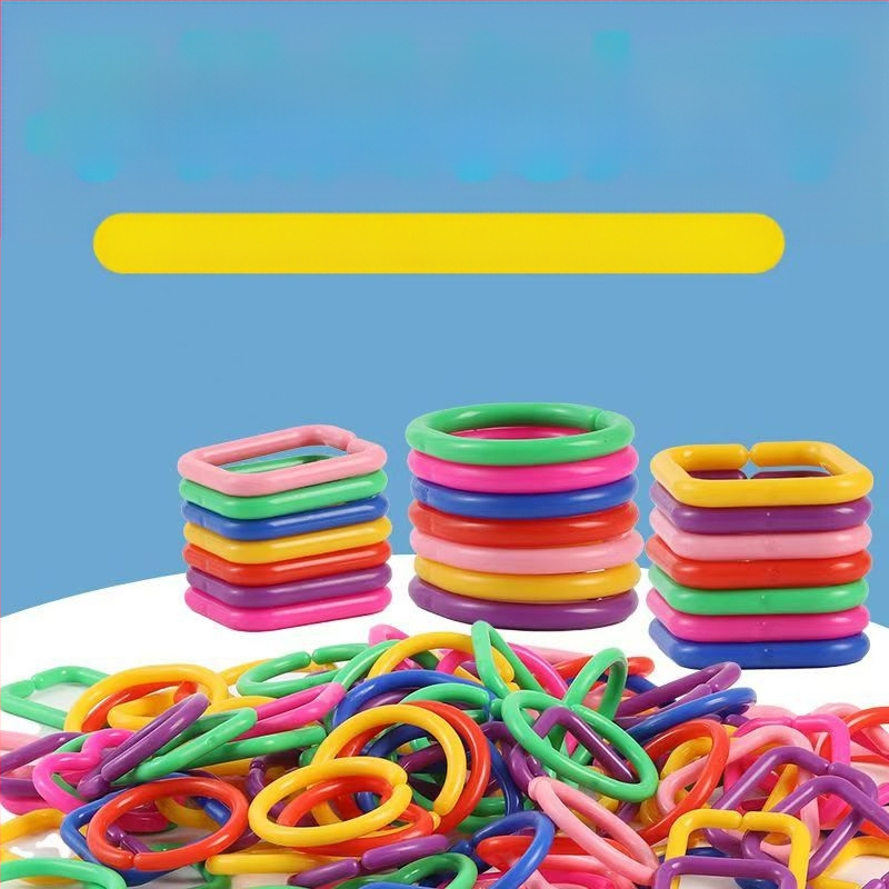 Plastmasas kaklarota ar blokiem bērniem 4–6 gadi; 38–50 gabali; DIY iespējams