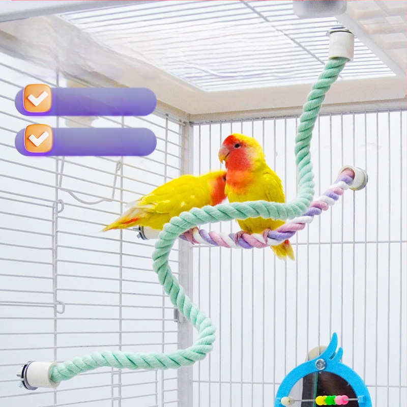 Papūgos sūpynės virvė - medvilninė kopimo žaislas su fiksuotais galais, modelis Jt95661, skirtas paukščiams, kilmė Shandong
