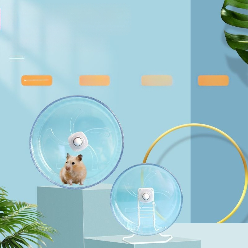 Caurspīdīgs hamsters skrējiens rats ar anti-jam dizainu, kluss darbs, PP materiāls