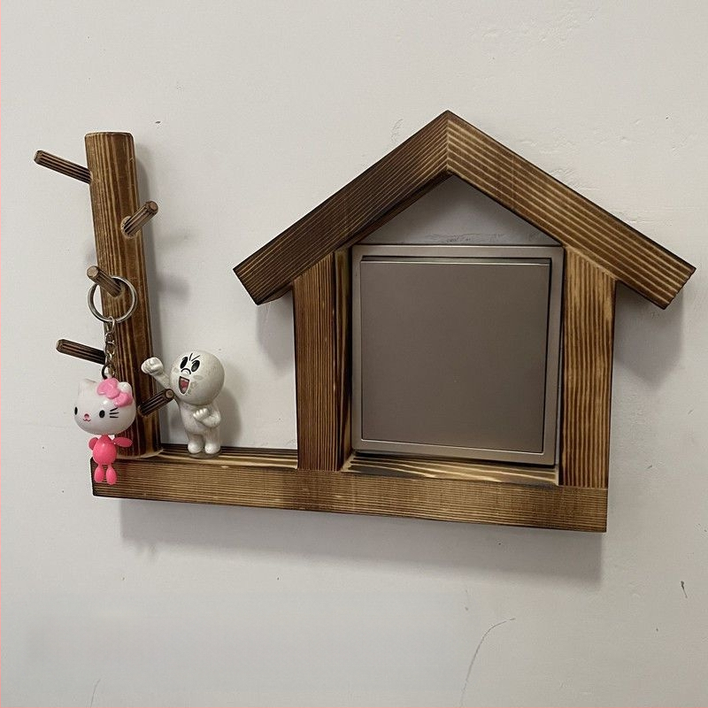 Medinis sieninis jungiklio dangtelis, Skandinavijos stilius, dekoratyvinė plokštė, 2023 metai