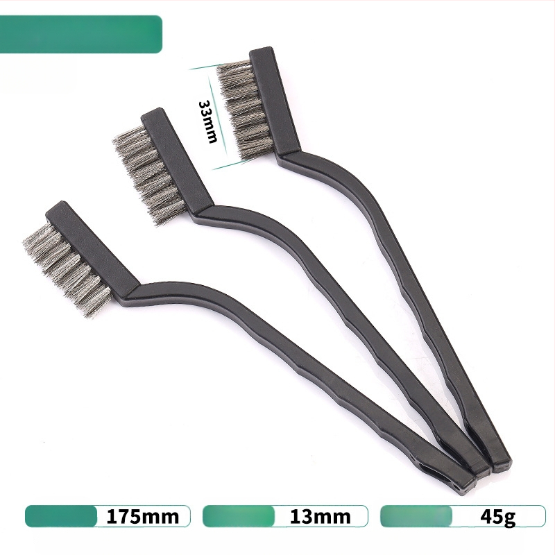 Петчастен комплект почистващи четки за кухненска газова плита и пролуки на аспиратор — отстраняване на котлен камък и мазнини, метални четки