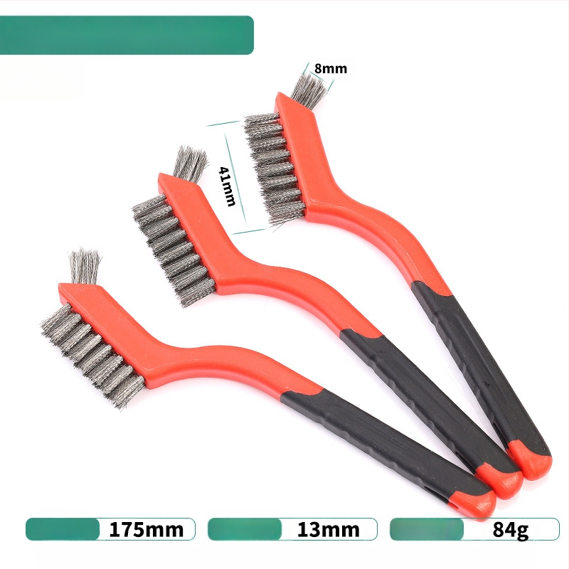 Петчастен комплект почистващи четки за кухненска газова плита и пролуки на аспиратор — отстраняване на котлен камък и мазнини, метални четки
