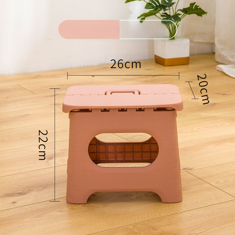 Сгъваема пластмасова табуретка, натоварване до 100 кг, японски стил, мултифункционална за ежедневна употреба