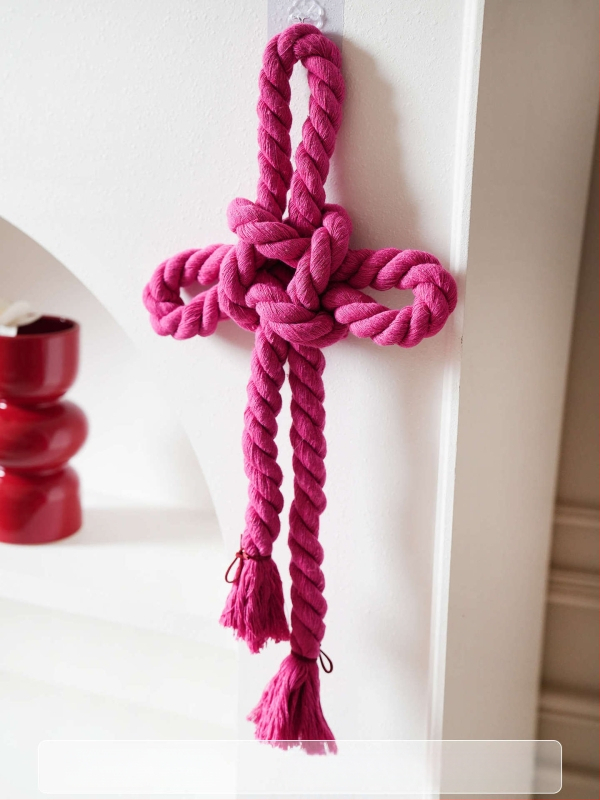 Amžino mazgo pakabintas dekoras vestuvėms – medvilninė virvė, dekoras durų rankenėlėms, vestuvinis kambario dekoras