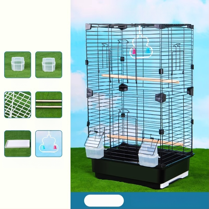 Клетка за папагали във вилен стил, метална конструкция, марка Running Around, подходяща за птици