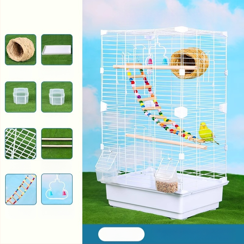 Клетка за папагали във вилен стил, метална конструкция, марка Running Around, подходяща за птици