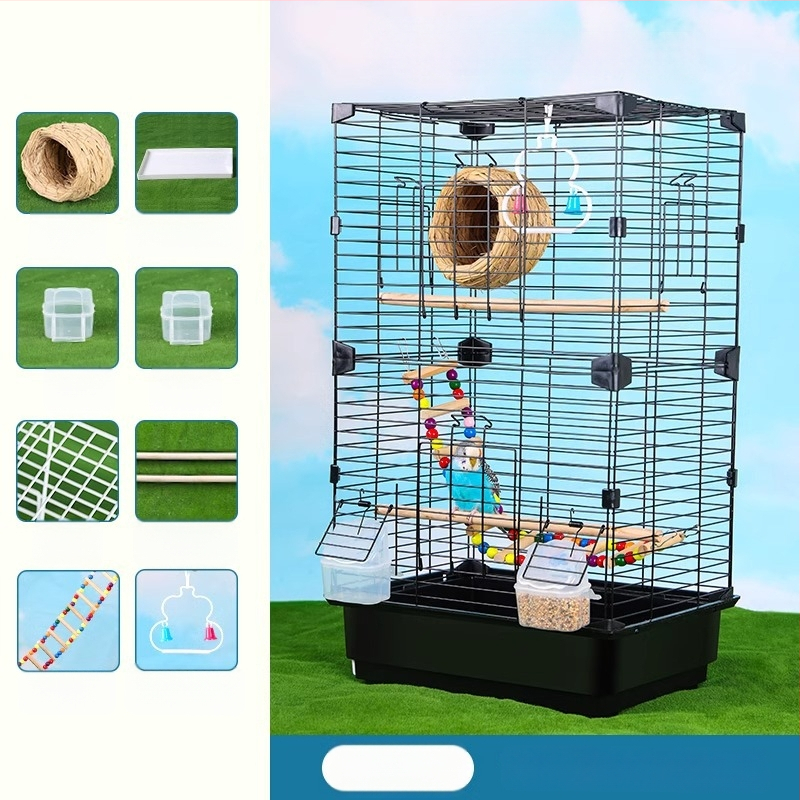 Клетка за папагали във вилен стил, метална конструкция, марка Running Around, подходяща за птици