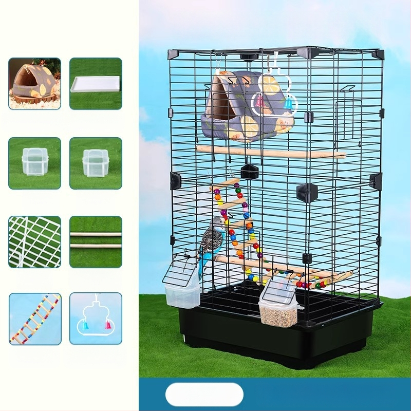 Клетка за папагали във вилен стил, метална конструкция, марка Running Around, подходяща за птици