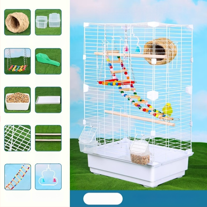 Клетка за папагали във вилен стил, метална конструкция, марка Running Around, подходяща за птици