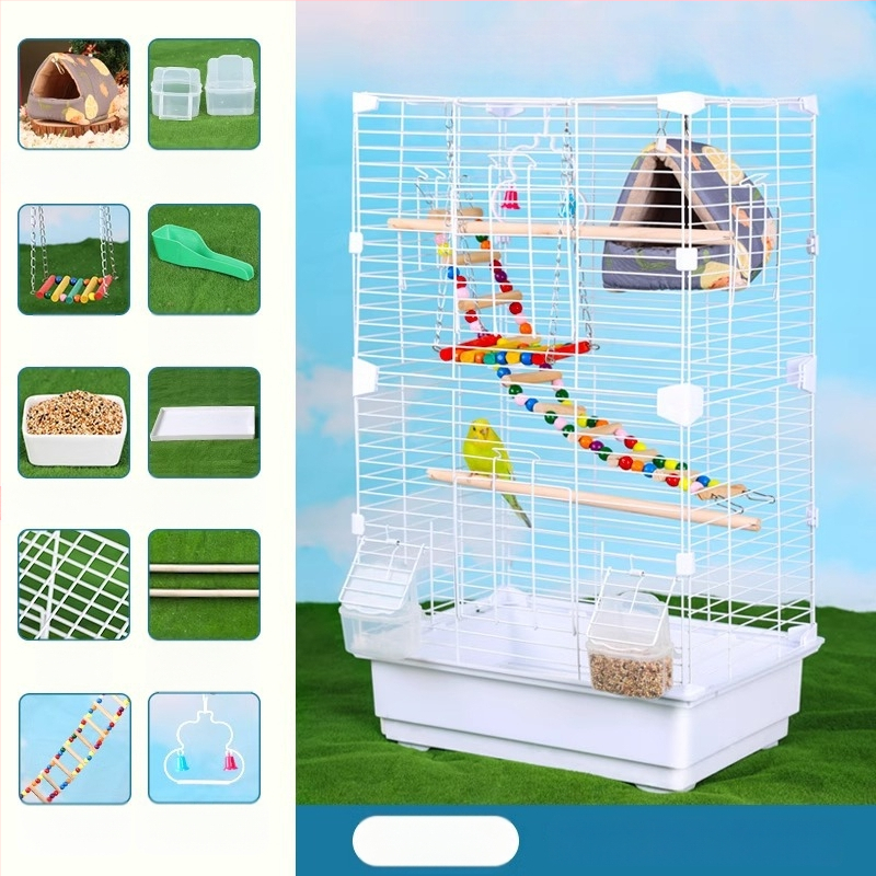 Клетка за папагали във вилен стил, метална конструкция, марка Running Around, подходяща за птици