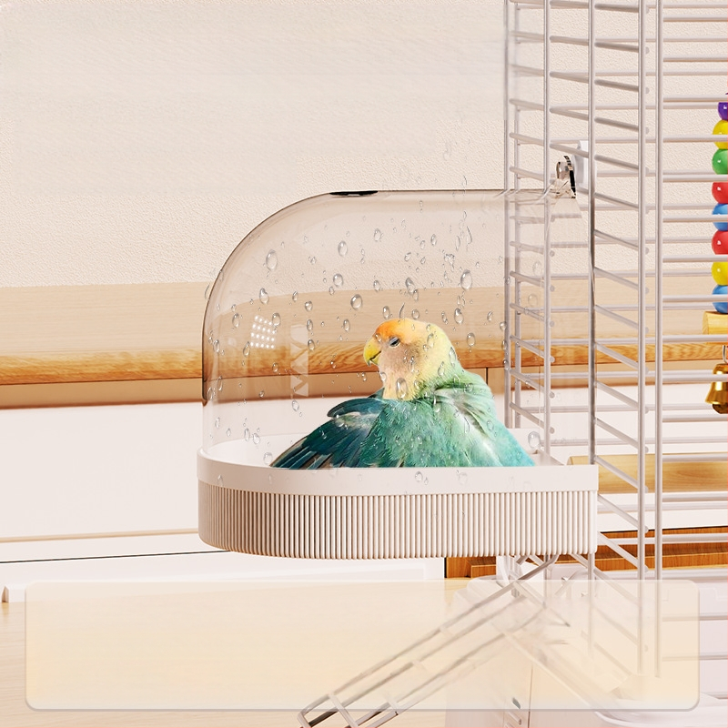 Птична купалня за папагали и малки птици – мотив тигрова кожа и пион, стил Черна феникс