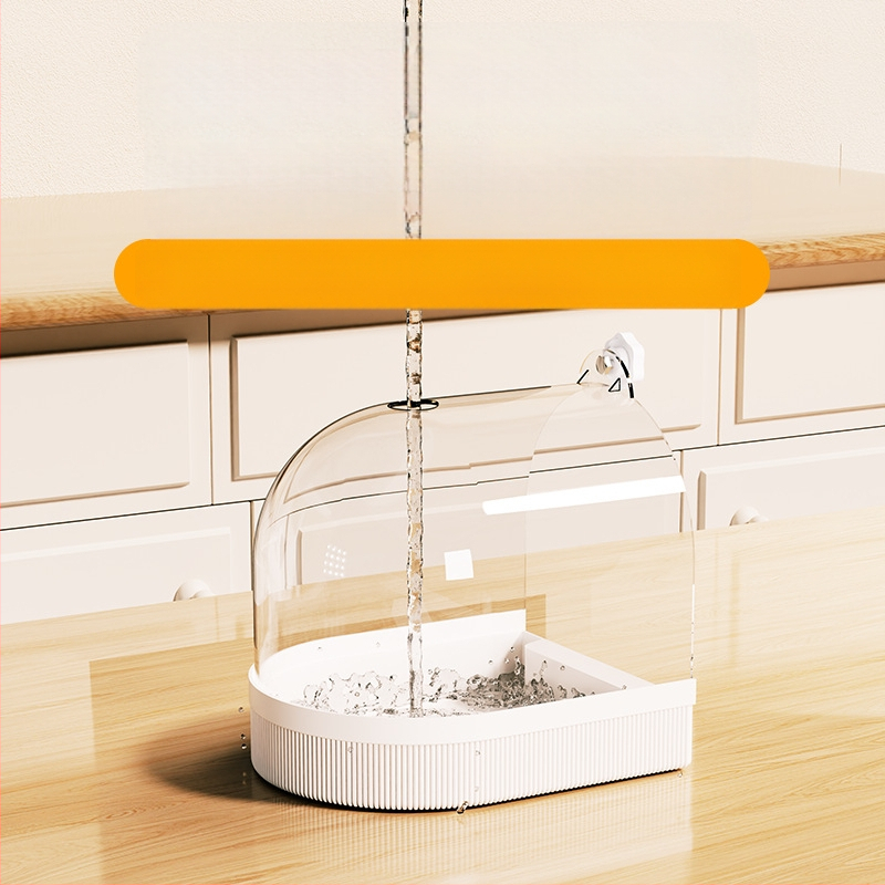 Птична купалня за папагали и малки птици – мотив тигрова кожа и пион, стил Черна феникс