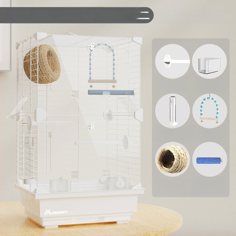 Папагалова клетка – голяма външна прозрачна метална клетка с тава за отпадъци, изработена от нисковъглеродна стоманена тел