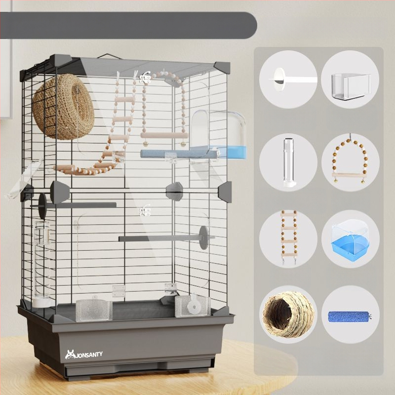 Папагалова клетка – голяма външна прозрачна метална клетка с тава за отпадъци, изработена от нисковъглеродна стоманена тел