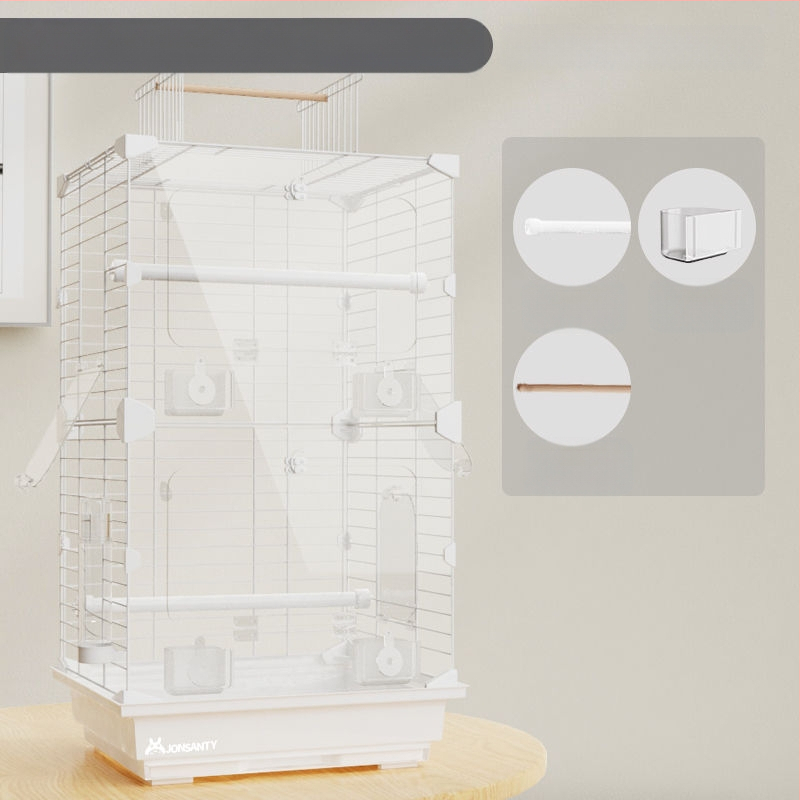 Папагалова клетка – голяма външна прозрачна метална клетка с тава за отпадъци, изработена от нисковъглеродна стоманена тел