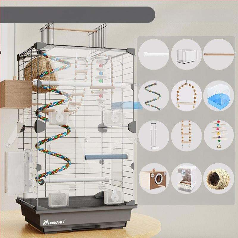 Папагалова клетка – голяма външна прозрачна метална клетка с тава за отпадъци, изработена от нисковъглеродна стоманена тел