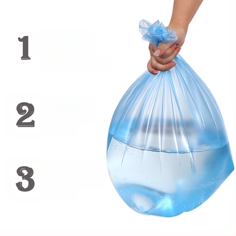 Удебелени PE чанти за отпадъци, плосък отвор, еднократни, 100 броя, за домашна употреба