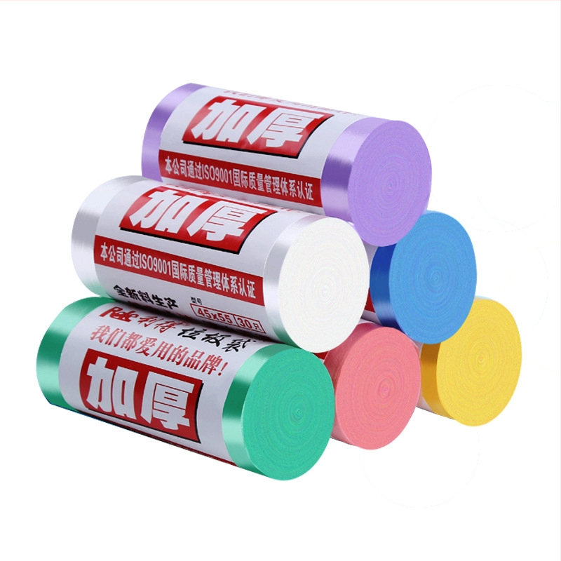 Удебелени PE чанти за отпадъци, плосък отвор, еднократни, 100 броя, за домашна употреба