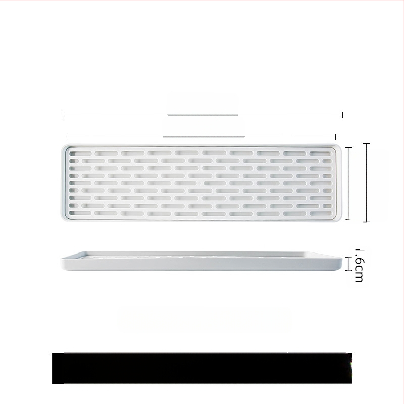 Dvigubo sluoksnio plastikinė padėklas su drenažu, stačiakampis puodelių laikiklis ir arbatos laikymas — šiaurietiškas paprastas stilius