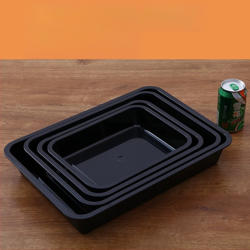 Stačiakampė plastikinė lėkštė mėsai ir delikatesams, kinų stilius