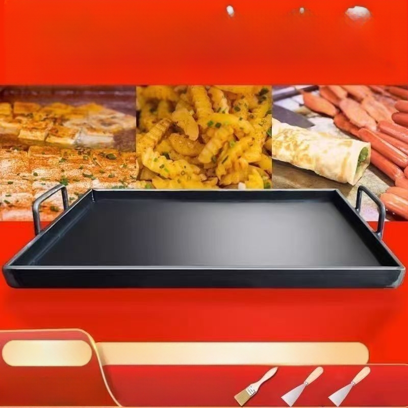 Stačiakampė plieno grilio keptuvė, sulankstoma, skirta kalmarų kepimui, komerciniam ir namų naudojimui