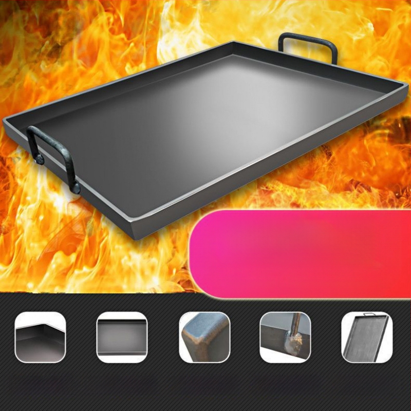 Stačiakampė plieno grilio keptuvė, sulankstoma, skirta kalmarų kepimui, komerciniam ir namų naudojimui