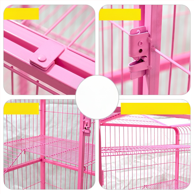 Котешка клетка с ултра голямо пространство и вилно-стилна конструкция от квадратни тръби, 2–4 нива (Материал: квадратни тръби с лакирано покритие; Обект: котка; Категория: клетка; Импорт: Не; IP: Не)