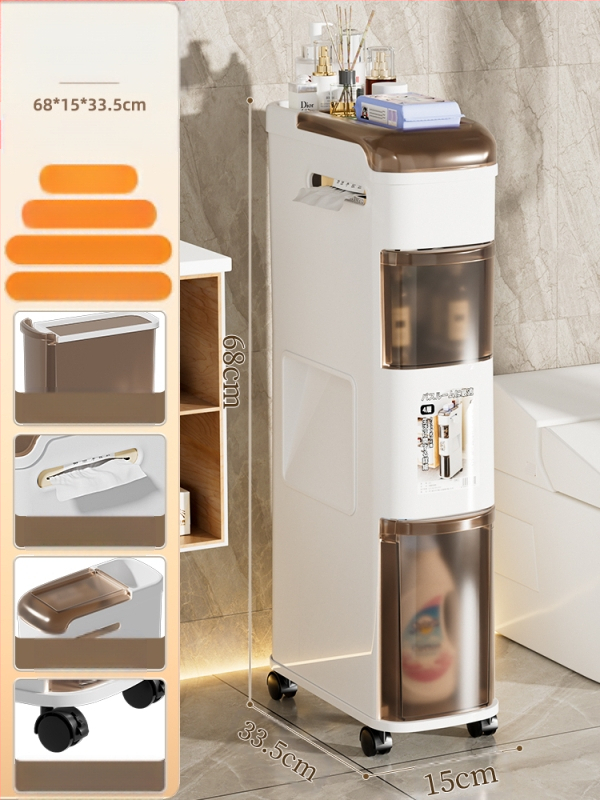 Съхранителен шкаф за баня, свободностоящ с чекмеджета, пластмасов, модел 331, японски стил