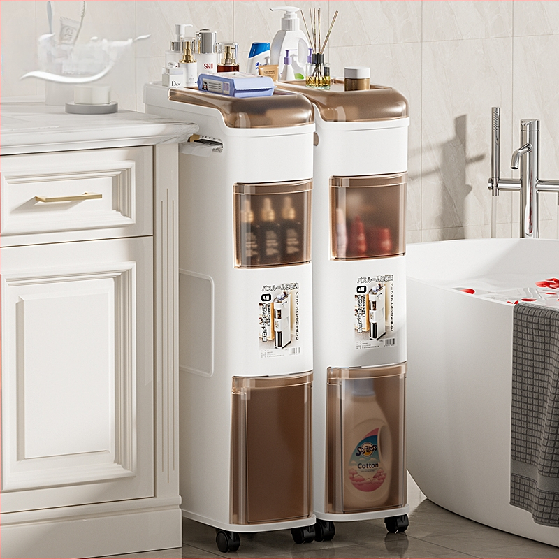 Съхранителен шкаф за баня, свободностоящ с чекмеджета, пластмасов, модел 331, японски стил