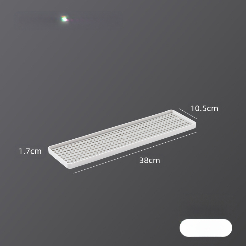 Dviejų sluoksnių arbatos padėklas su drenažu, plastikinis, šiaurietiškas minimalistinis stilius, stačiakampė forma