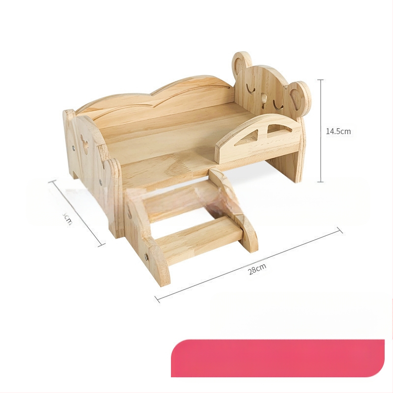 Дървено гнездо и спалня за домашни любимци: зайци и морски свинчета, с стълби, за всички сезони