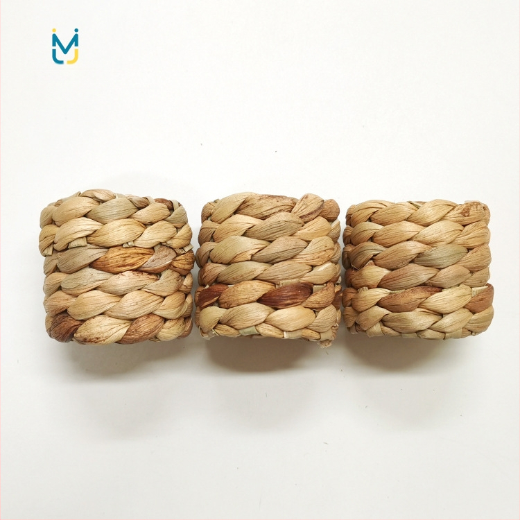 Ринг за салфетка, ръчно плетен от Hu Lu трева, прост стил, комплект 1 бр, опаковка: OPP пакет, за хотелска маса