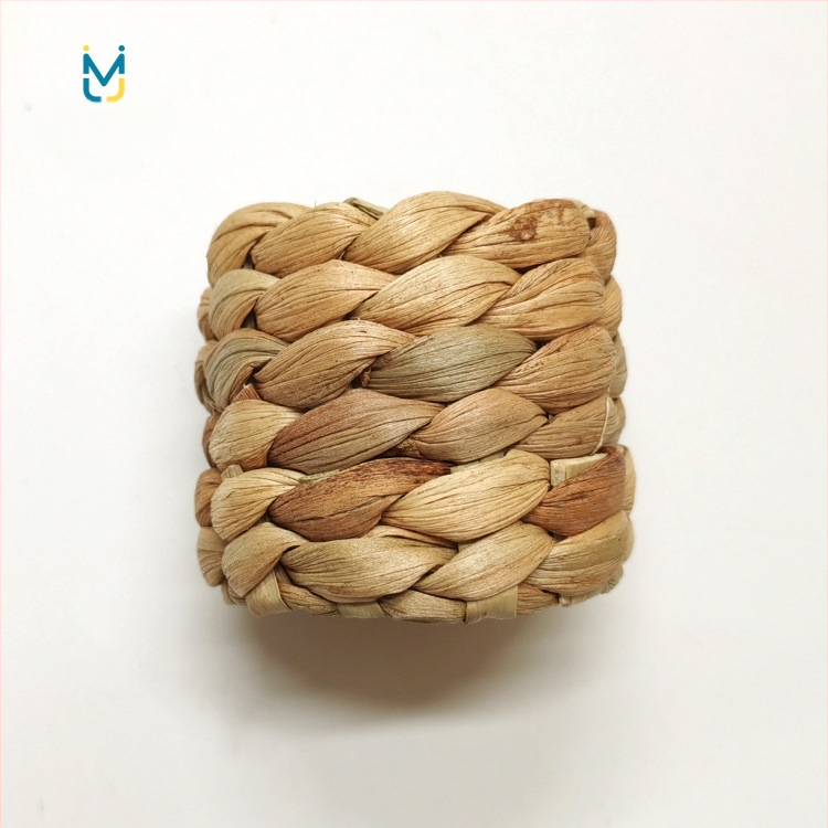 Ринг за салфетка, ръчно плетен от Hu Lu трева, прост стил, комплект 1 бр, опаковка: OPP пакет, за хотелска маса