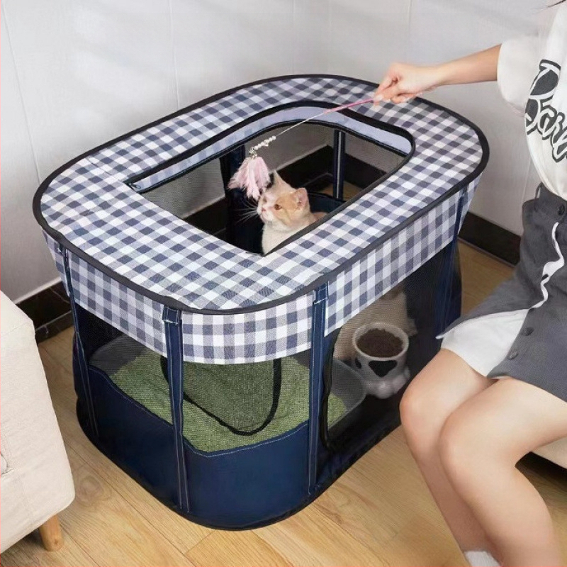 Kaķa maternāla istaba – taisnstūra, slēgta ligzda kaķiem; Materiāls: Oxford audums; Piemērots kaķiem; Kategorija: mājdzīvnieku ligzdas