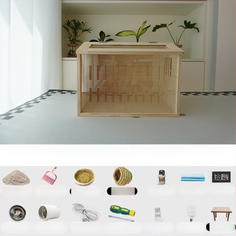 Дървена развъдна клетка за хамстери – пълен комплект за отглеждане (Материал: дърво; Обект: хамстер; Бранд: Друг)