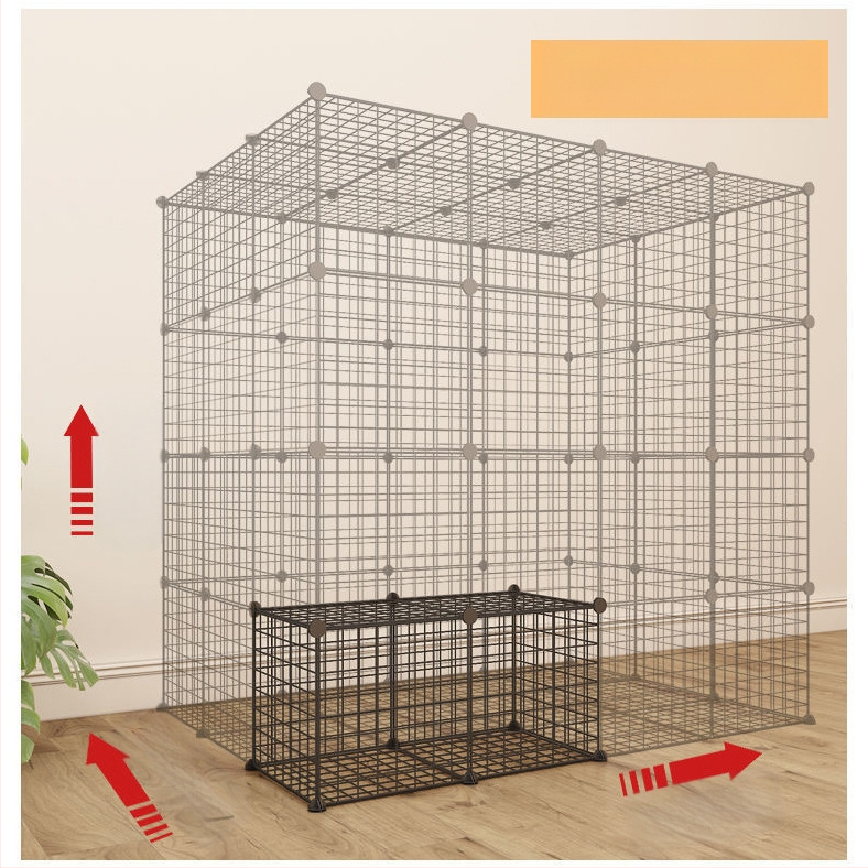 Iekštelpu mājdzīvnieku siena - kaķu aizsardzības vārti, modulāra barjera maziem un vidējiem suņiem, dzelzs stieple, zīmols Seven, imports: Nē