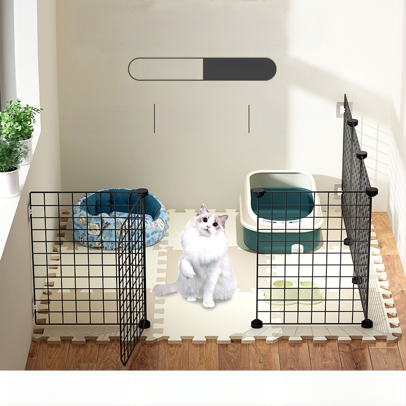 Iekštelpu mājdzīvnieku siena - kaķu aizsardzības vārti, modulāra barjera maziem un vidējiem suņiem, dzelzs stieple, zīmols Seven, imports: Nē