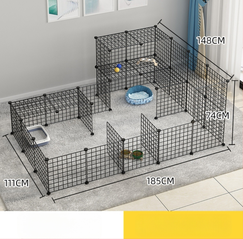 Iekštelpu mājdzīvnieku siena - kaķu aizsardzības vārti, modulāra barjera maziem un vidējiem suņiem, dzelzs stieple, zīmols Seven, imports: Nē