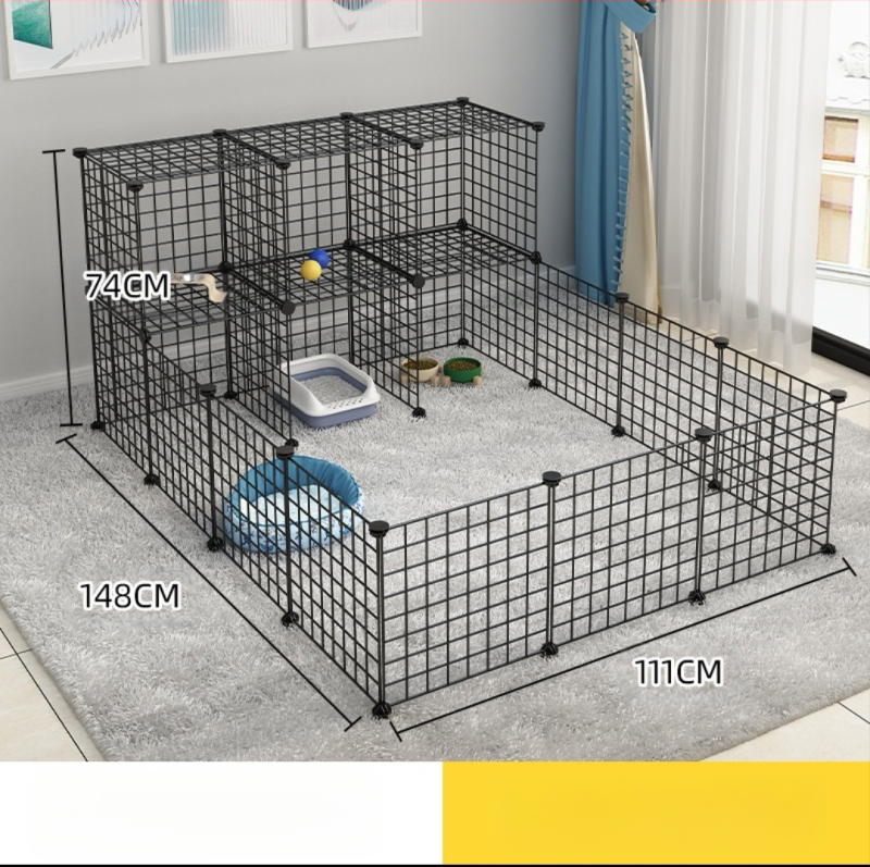 Iekštelpu mājdzīvnieku siena - kaķu aizsardzības vārti, modulāra barjera maziem un vidējiem suņiem, dzelzs stieple, zīmols Seven, imports: Nē