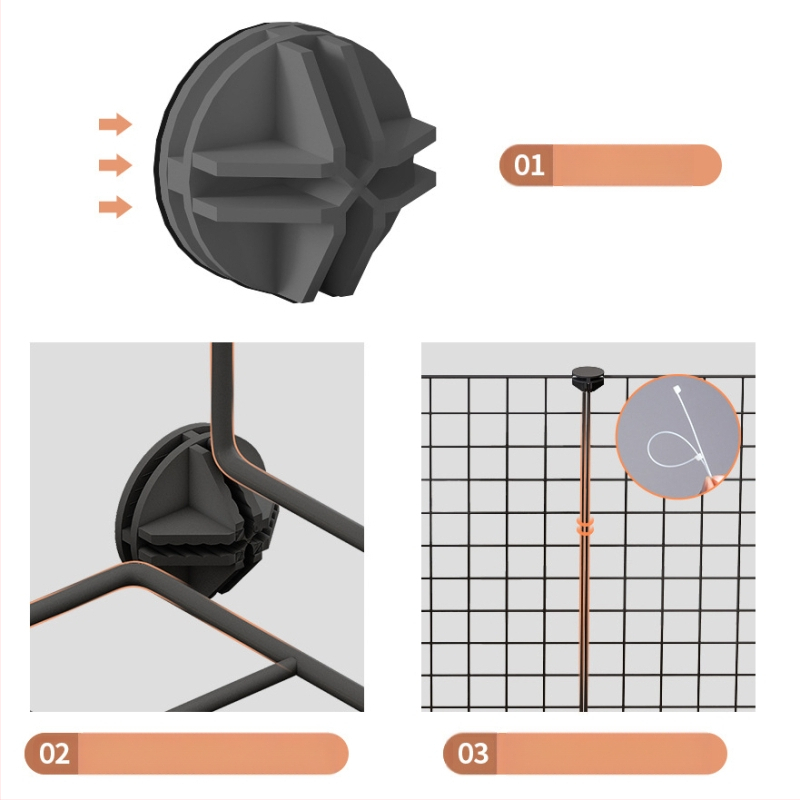Iekštelpu mājdzīvnieku siena - kaķu aizsardzības vārti, modulāra barjera maziem un vidējiem suņiem, dzelzs stieple, zīmols Seven, imports: Nē