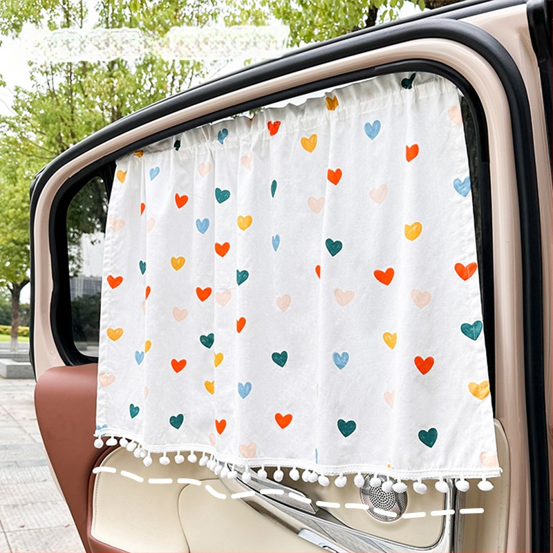 Automobilio lango skydelis su gėlių raštu, medvilnės audinys, tvirtinimas siurbimo puodeliu, universalus pritaikymas langams, saulės apsauga ir šilumos izoliacija