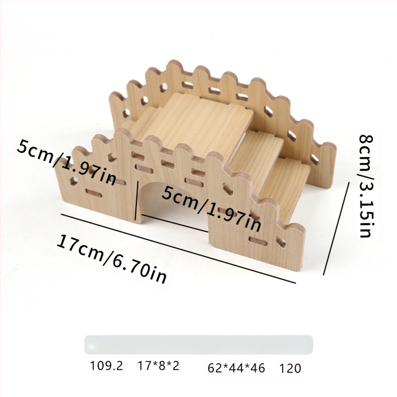 Hamstera koka māja ar guļvietu un divstāvu vilu — ciets koks, Pet taro