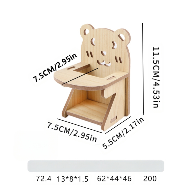 Hamstera koka māja ar guļvietu un divstāvu vilu — ciets koks, Pet taro