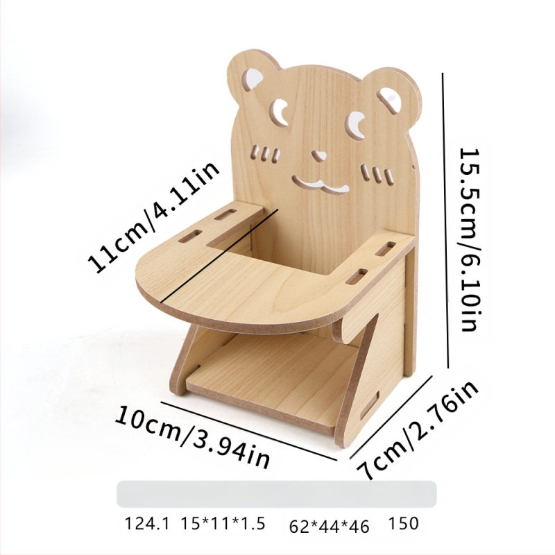 Hamstera koka māja ar guļvietu un divstāvu vilu — ciets koks, Pet taro