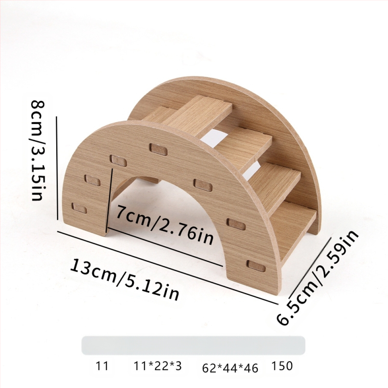 Hamstera koka māja ar guļvietu un divstāvu vilu — ciets koks, Pet taro