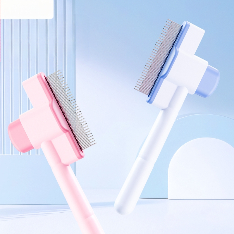 Meow Heart Baby Χτένα κατοικίδιων για γάτες και σκύλους — ανοξείδωτο ατσάλι, χτένα για ψύλλους με αυτοκαθαριζόμενα δόντια